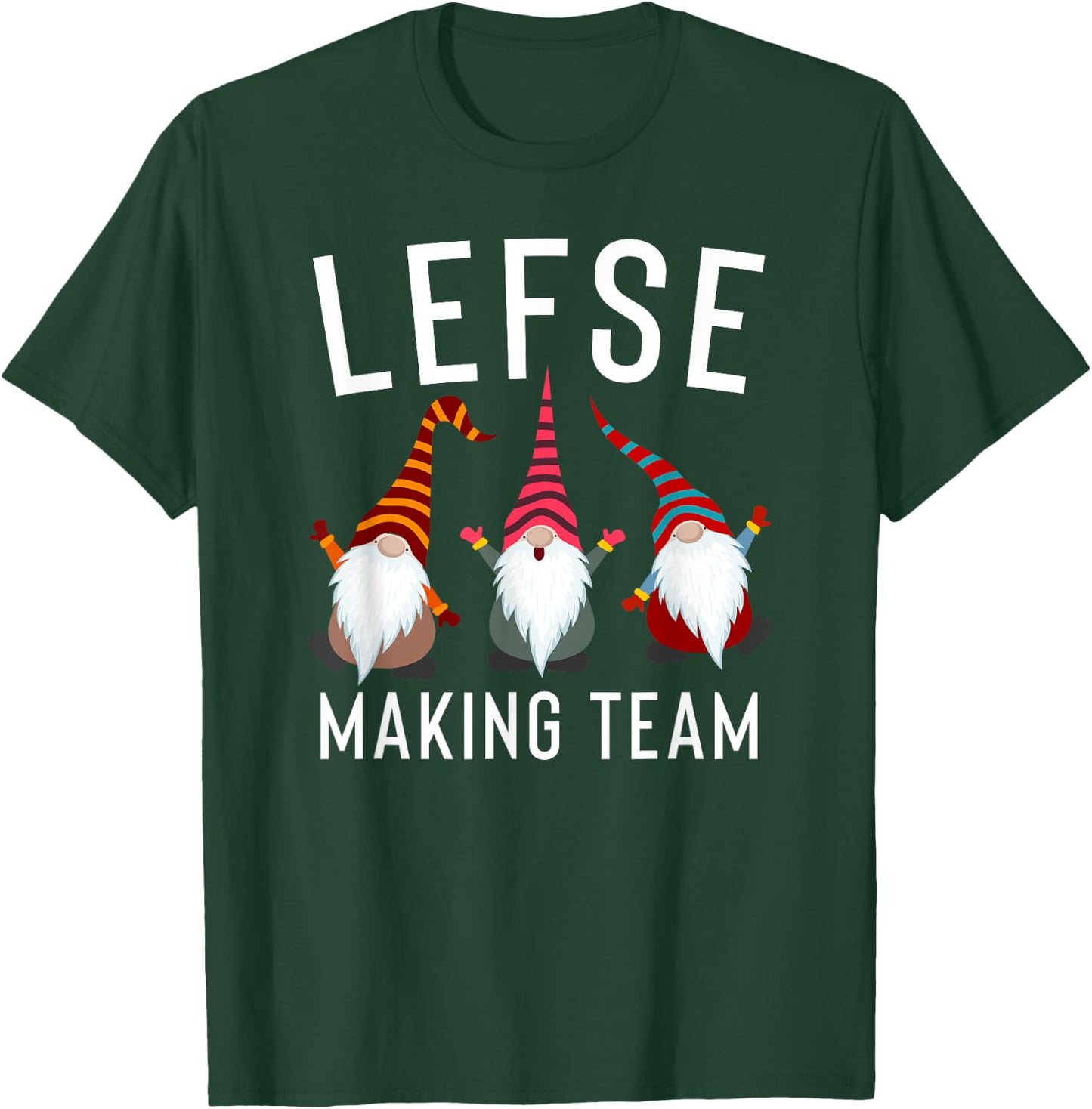 Lefse Making Rolling Team Gnome Xmas Gift T-Shirt - T-Shirt | Forest