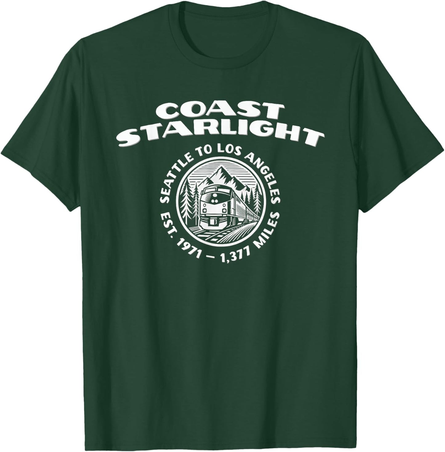 Coast Starlight Rail Train T-Shirt - T-Shirt | Forest
