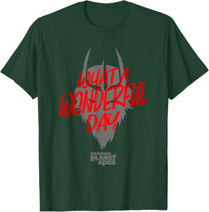 Kingdom of the Planet of the Apes Wonderful Day Red Letter T-Shirt - T-Shirt | Forest