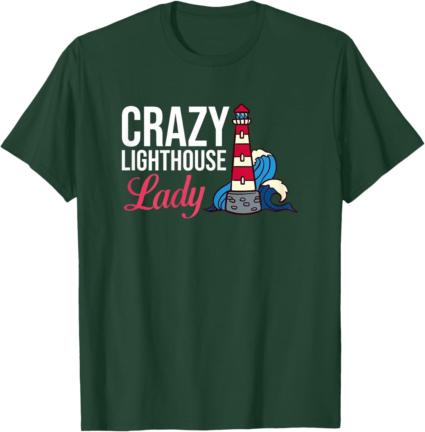 Lighthouse Tower Beach Ocean Quotes Lamp Light T-Shirt - T-Shirt | Forest