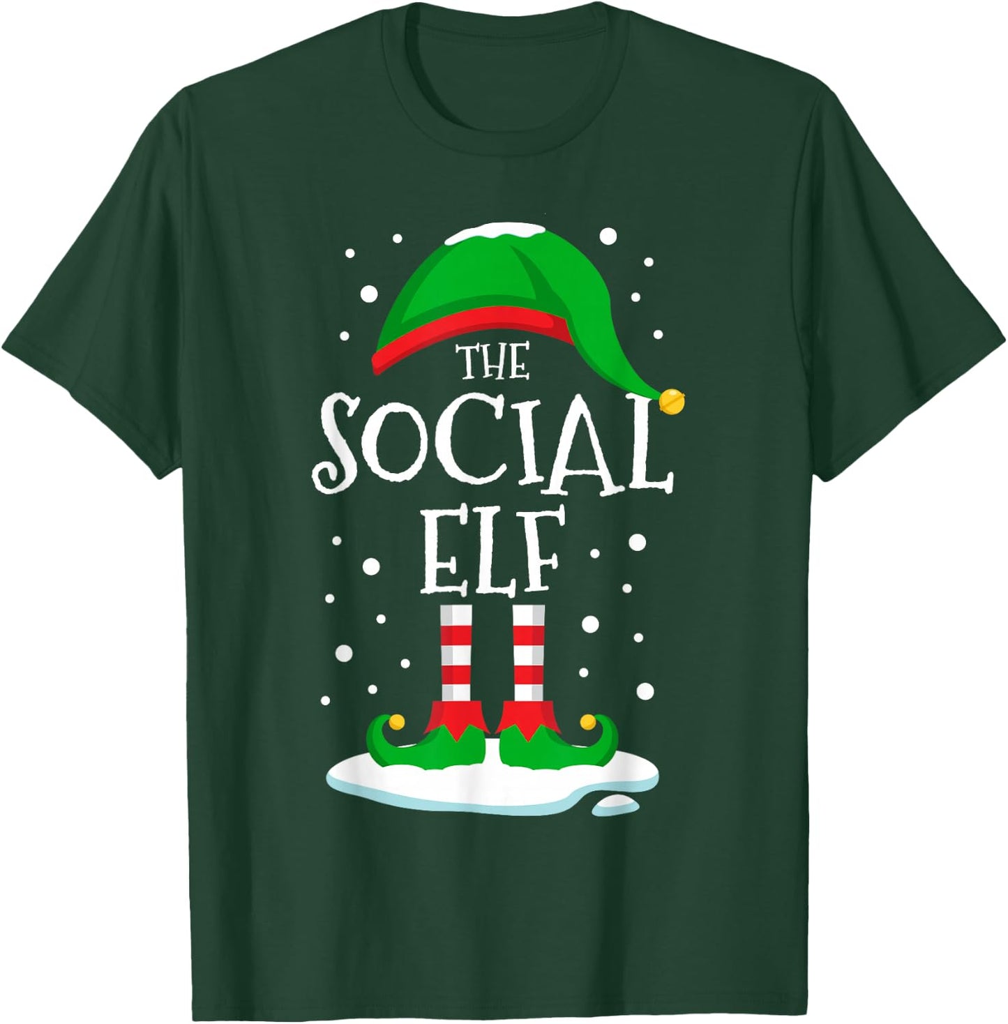 The Social Elf Christmas Family Matching Xmas Group Funny T-Shirt - T-Shirt | Forest