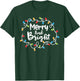Merry and Bright Santa Christmas Xmas Lights Pajamas Holiday T-Shirt - T-Shirt | Forest