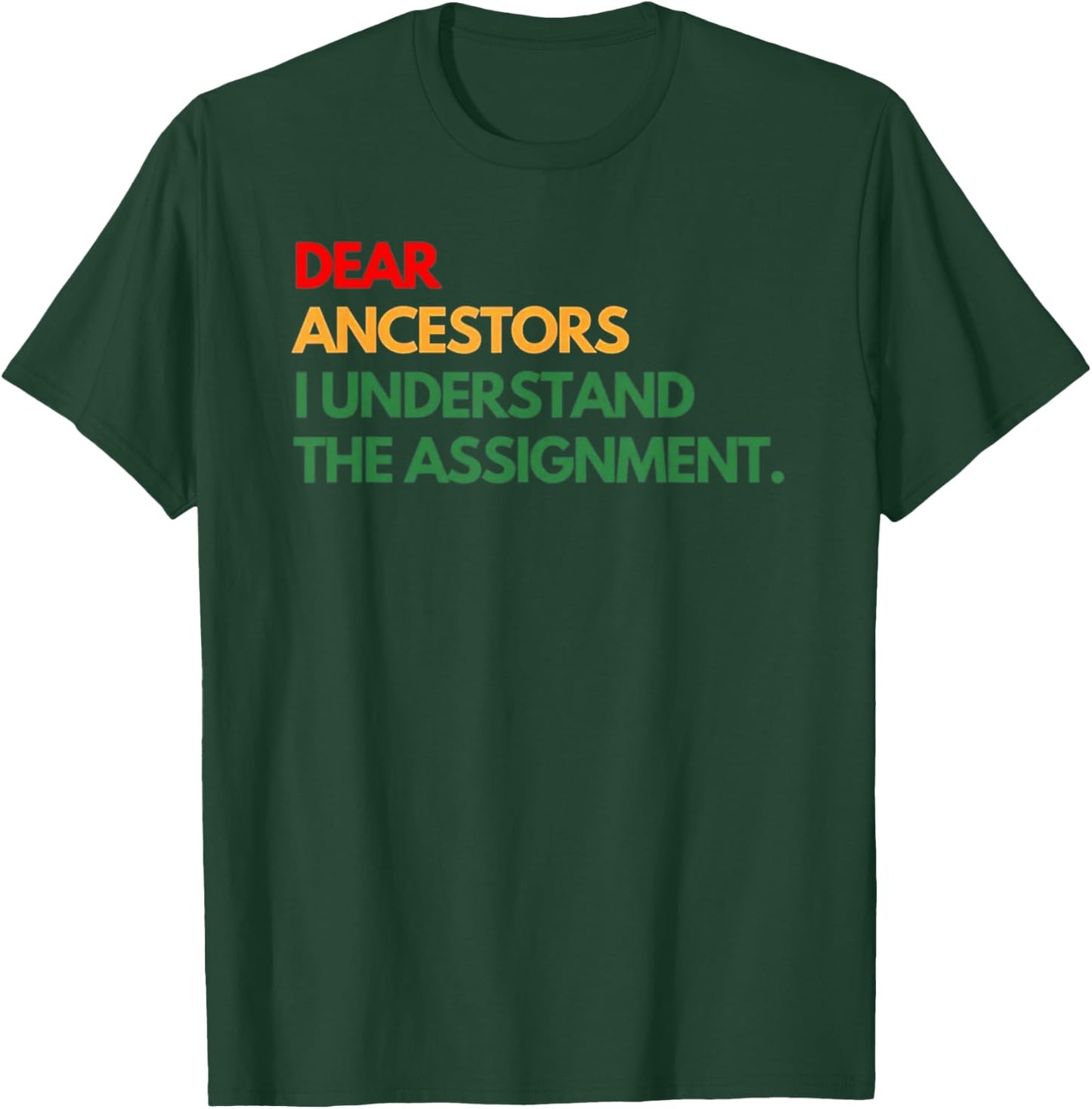 Dear Ancestors I Understand The Assignment T-Shirt - T-Shirt | Forest