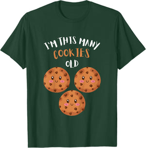 I'm This Many Cookies Old Cookie 3rd Birthday 3 Years Old T-Shirt - T-Shirt | Forest