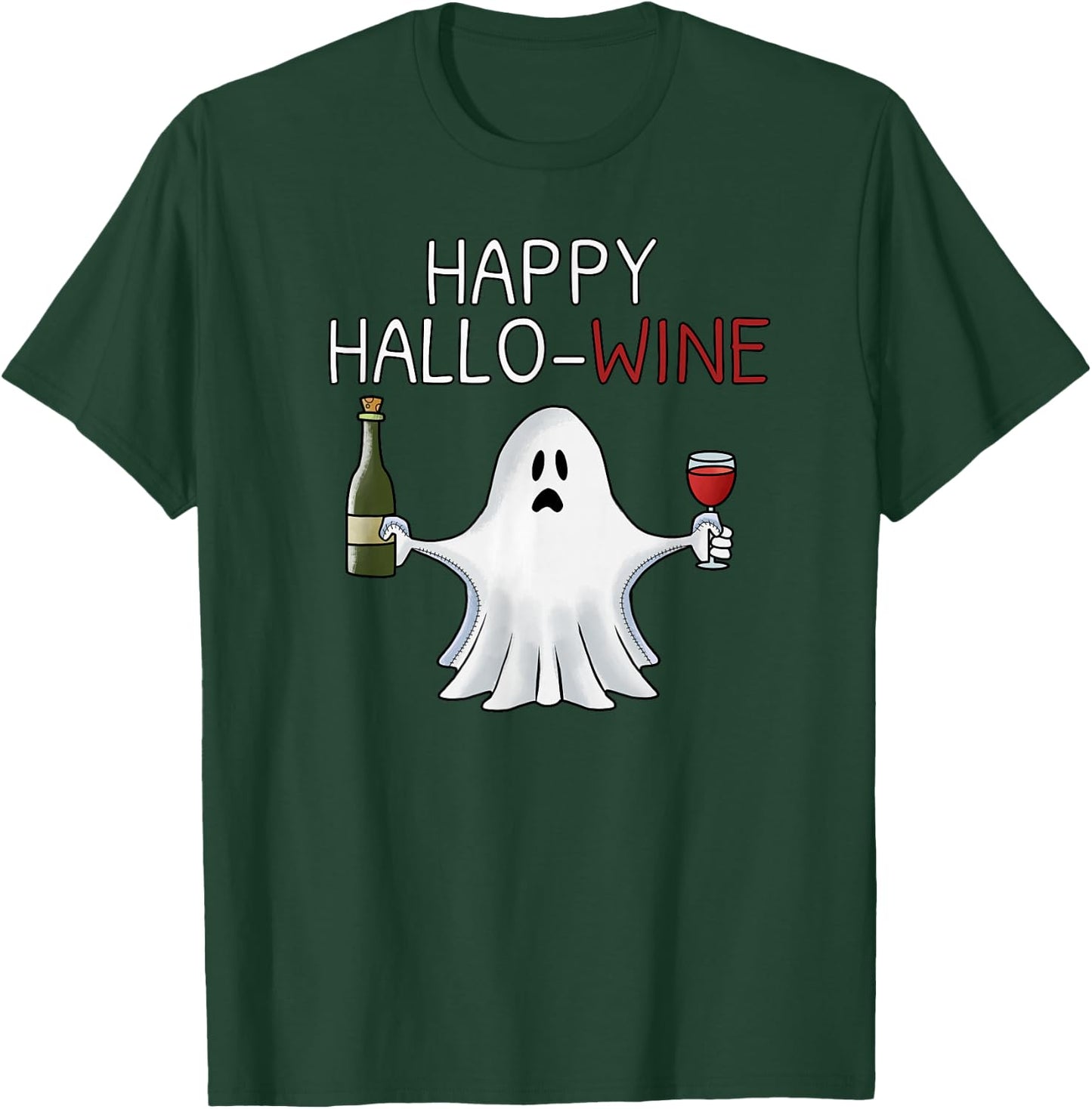 Halloween Wine Happy Hallo-Wine T-Shirt - T-Shirt | Forest
