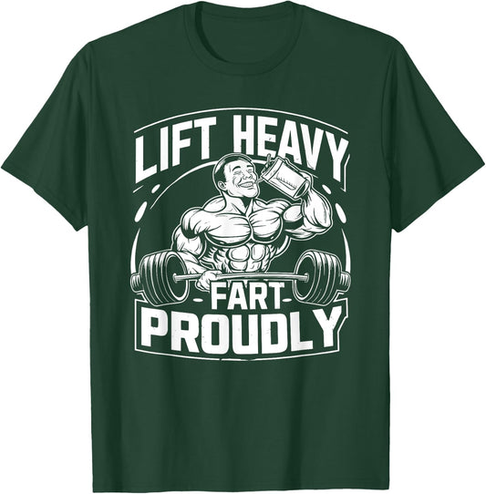 Funny Protein Farts Lifting Muscles Workout Bodybuilding T-Shirt - T-Shirt | Forest