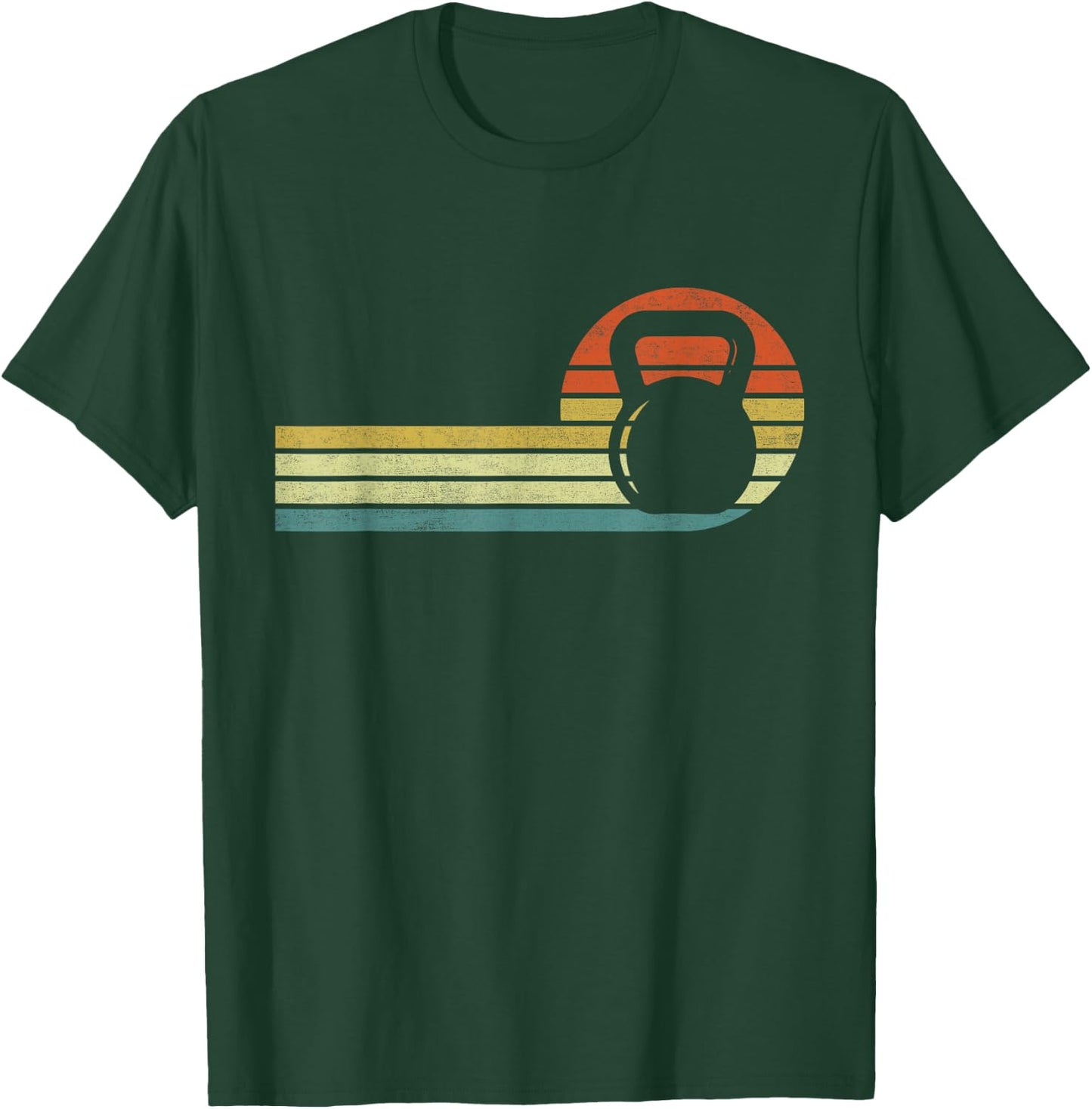 Vintage Kettlebell Workout Strong Gym Fitness T-Shirt - T-Shirt | Forest