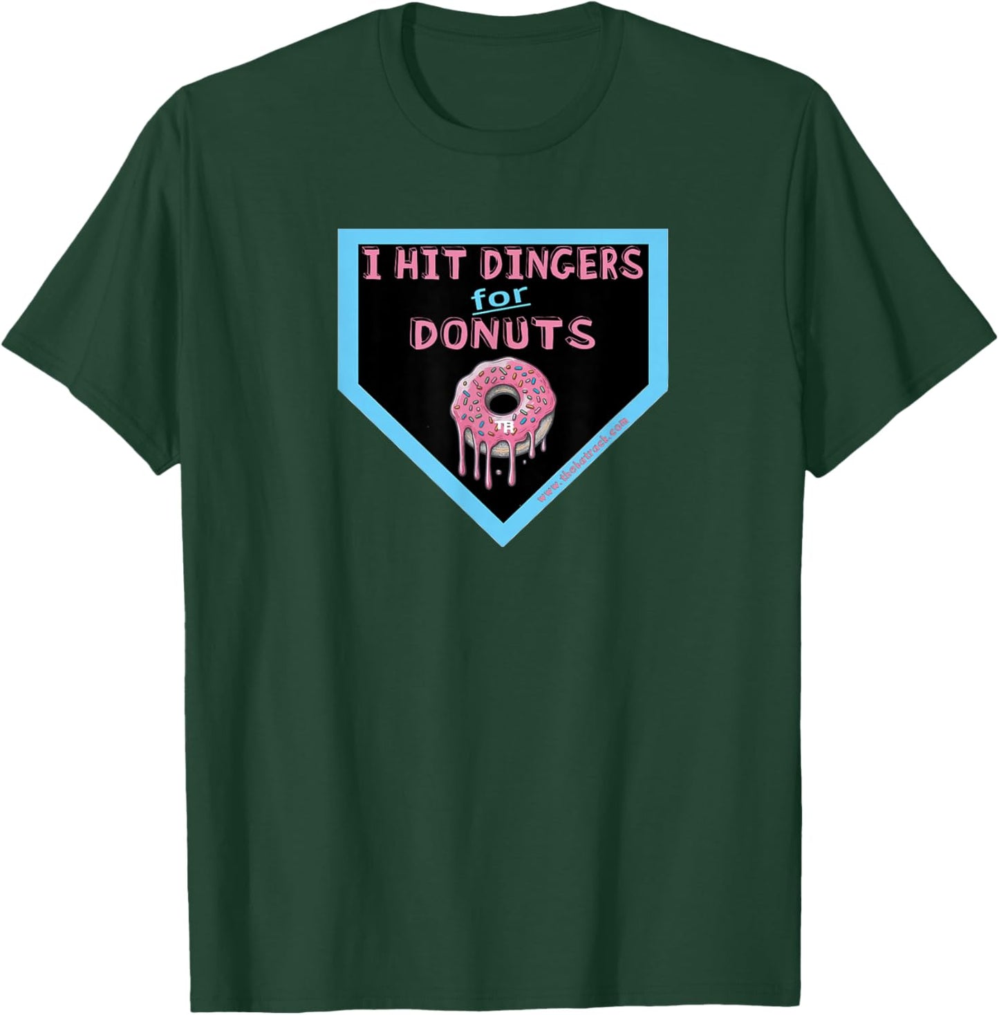 Baseball Home Plate Drip I Hit Dingers for Donuts T-Shirt - T-Shirt | Forest