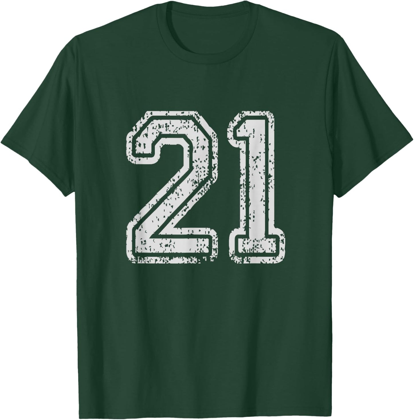 Team Jersey Uniforms Number 21 School Sports 20th Birthday T-Shirt - T-Shirt | Forest