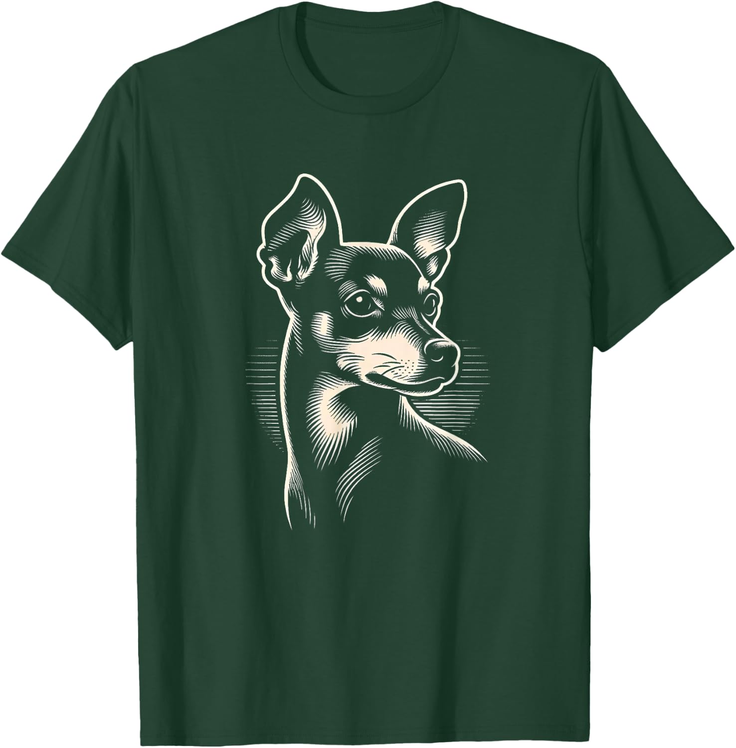 Miniature Pinscher Dog Face Art Design and T-Shirt - T-Shirt | Forest