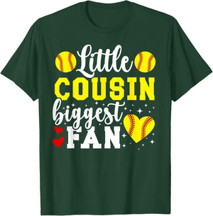 Little Cousin Softball Cousin Of A Softball Player Cousin T-Shirt - T-Shirt | Forest