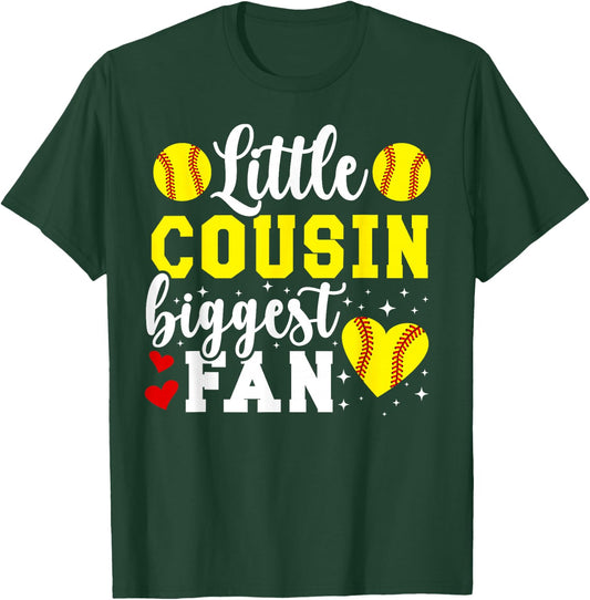 Little Cousin Softball Cousin Of A Softball Player Cousin T-Shirt - T-Shirt | Forest