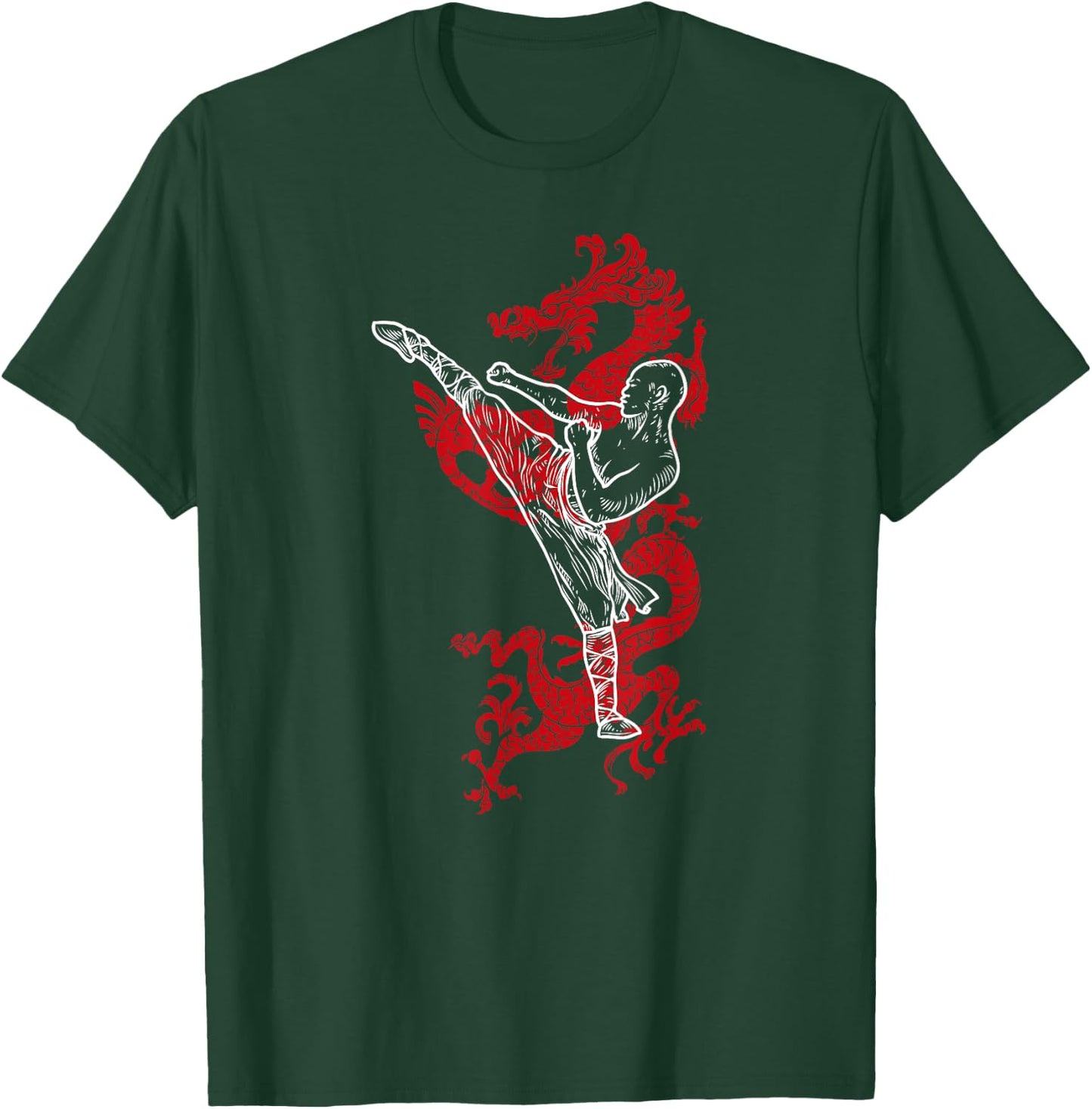 Kung Fu Chinese Dragon Uniform Cool Martial Arts T-Shirt - T-Shirt | Forest