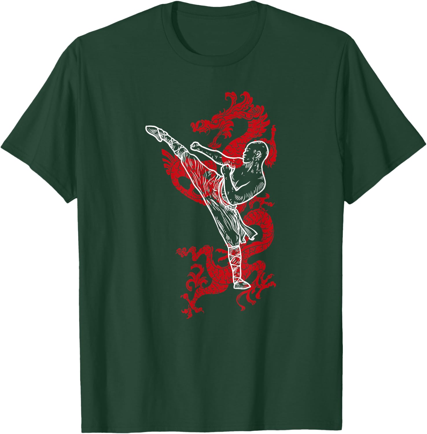 Kung Fu Chinese Dragon Uniform Cool Martial Arts T-Shirt - T-Shirt | Forest
