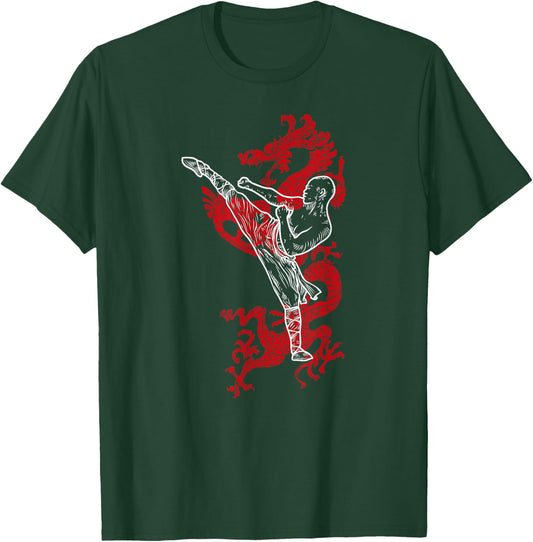 Kung Fu Chinese Dragon Uniform Cool Martial Arts T-Shirt - T-Shirt | Forest