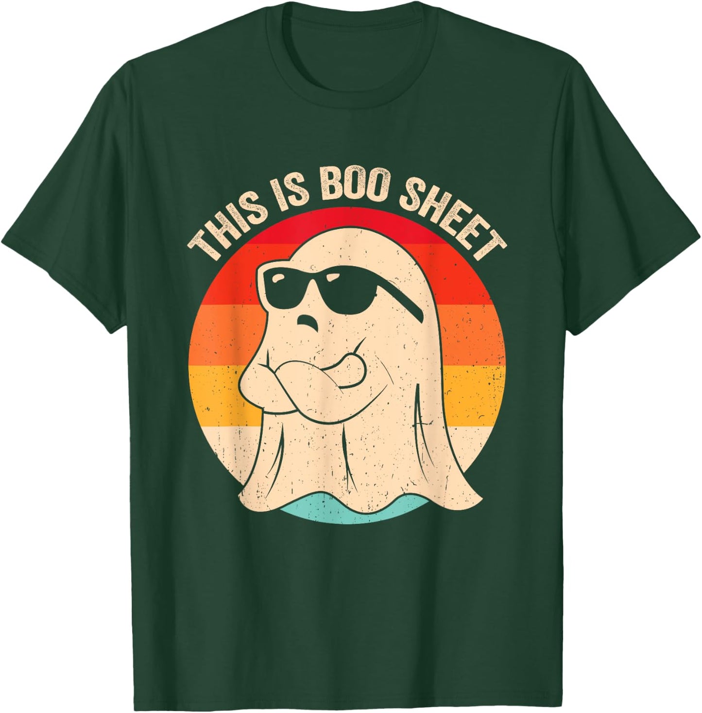 This Is Boo Sheet Ghost Retro Halloween Costume Men Women T-Shirt - T-Shirt | Forest