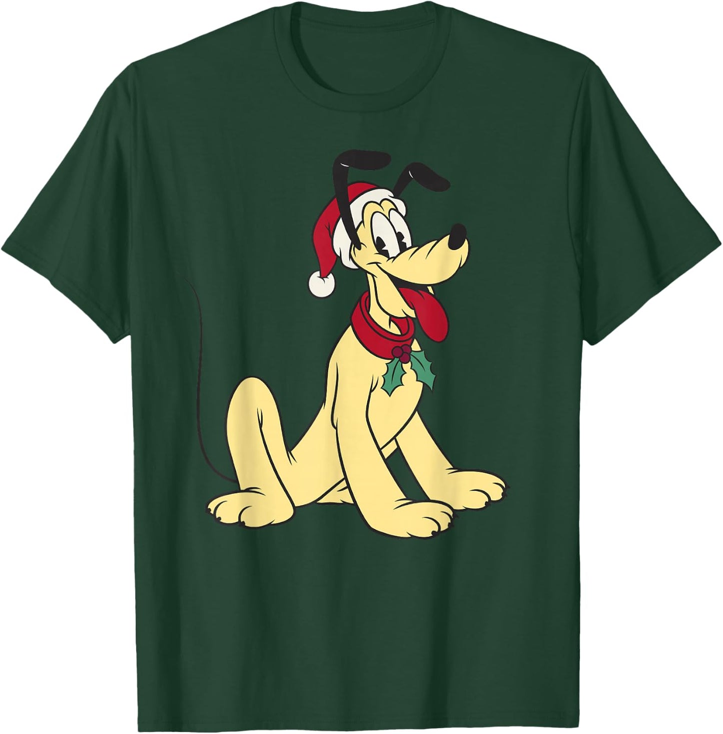 Disney Mickey & Friends Christmas Pluto Classic Portrait T-Shirt - T-Shirt | Forest