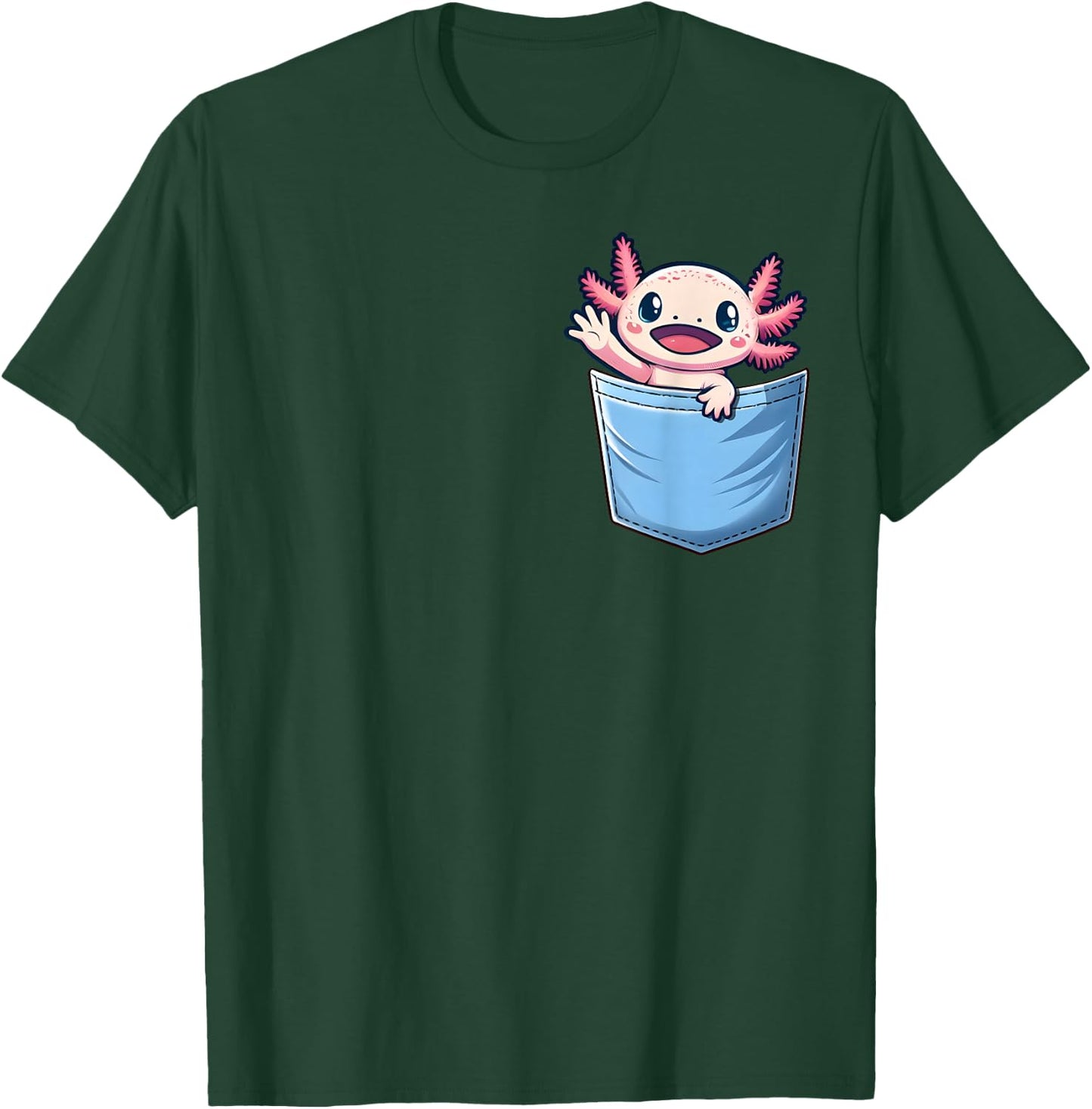 Axolotl Pocket Animal Surprise Pocket-Sized Wonder T-Shirt - T-Shirt | Forest