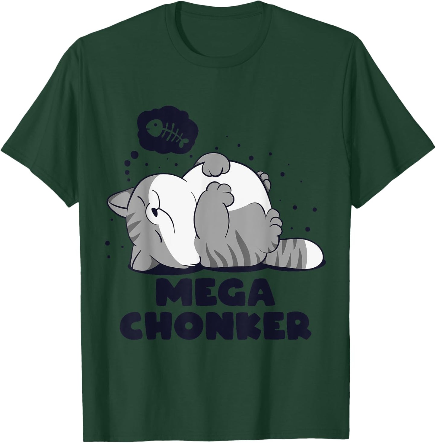Mega chonker Lazy chonk Cat Funny meme design Women Girls Kids T-Shirt - T-Shirt | Forest