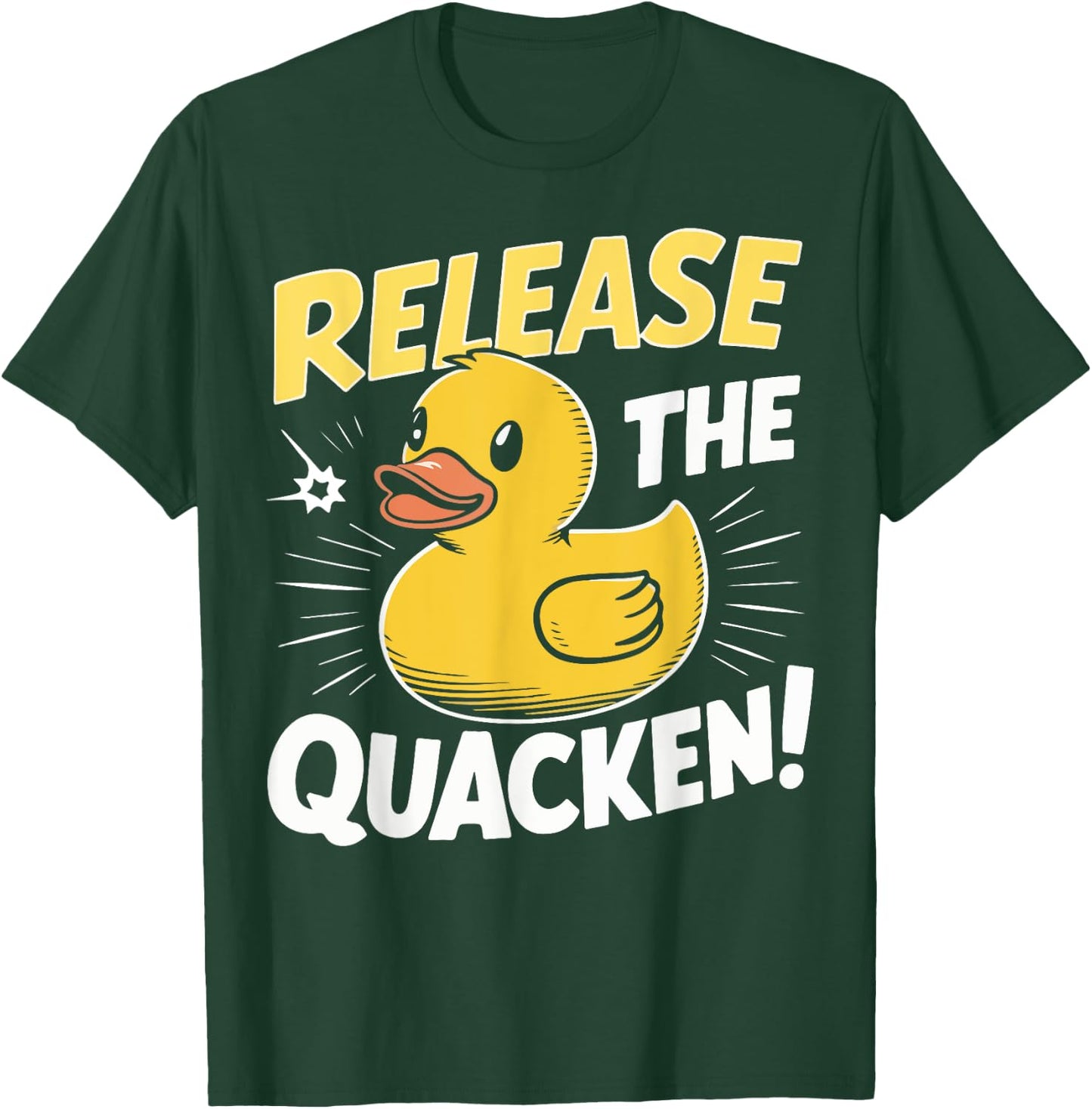 Release the Quacken Rubber Duck , Small, Black T-Shirt - T-Shirt | Forest