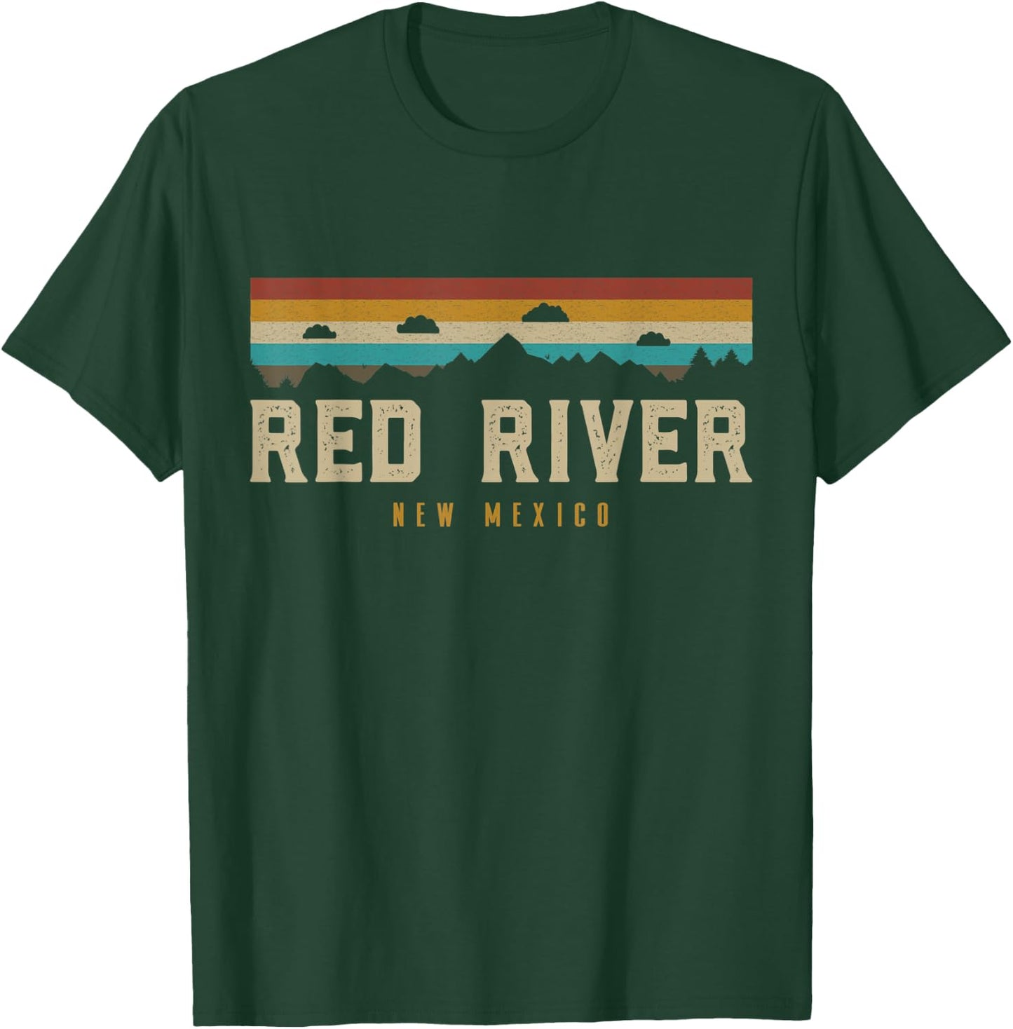 Red River Vintage Mountains Hiking Camping New Mexico Retro T-Shirt - T-Shirt | Forest