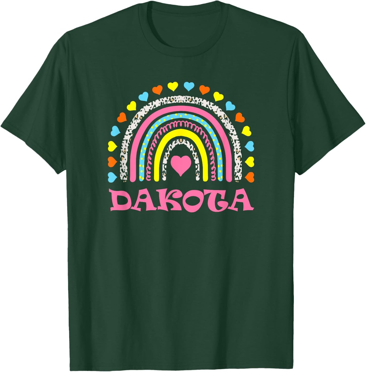 Dakota Cute Colorful Rainbow Design for Girls Name Dakota T-Shirt - T-Shirt | Forest