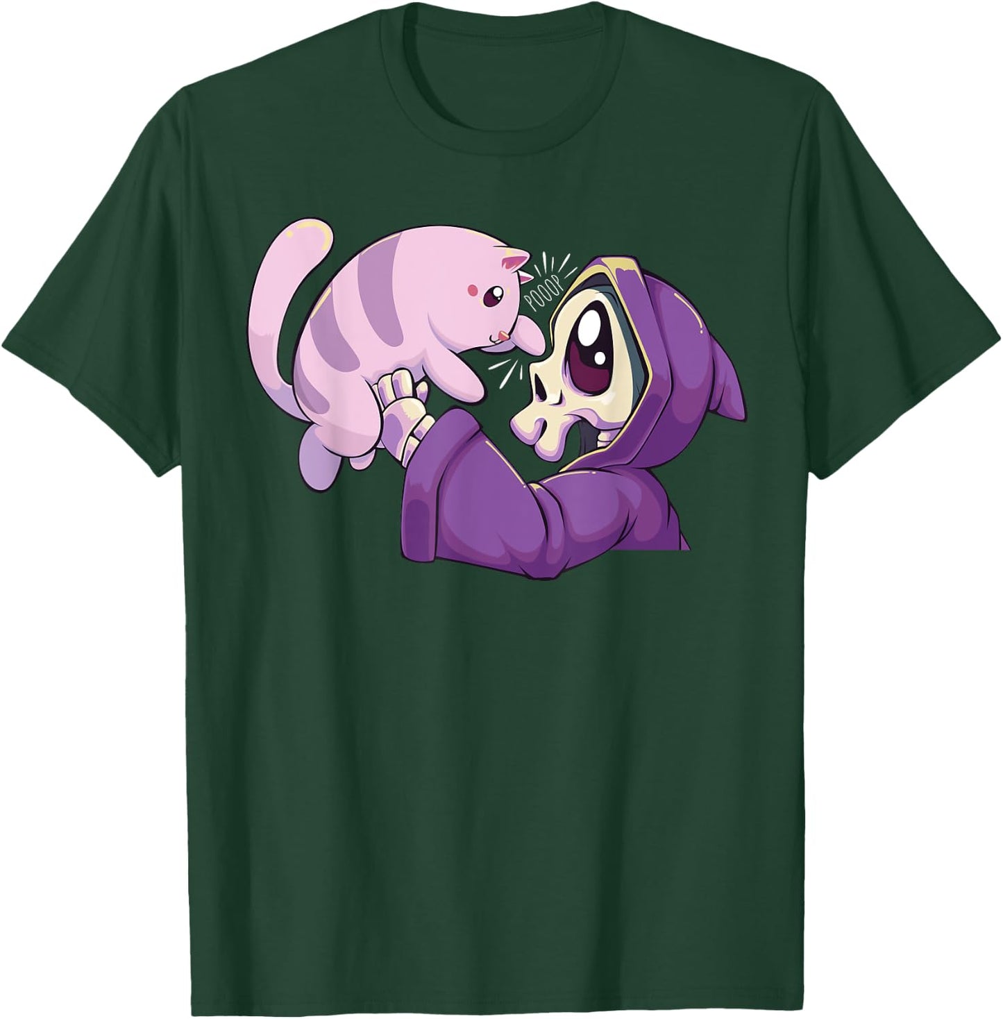 Pastel Goth Kawaii Reaper and Cat Women T-Shirt - T-Shirt | Forest