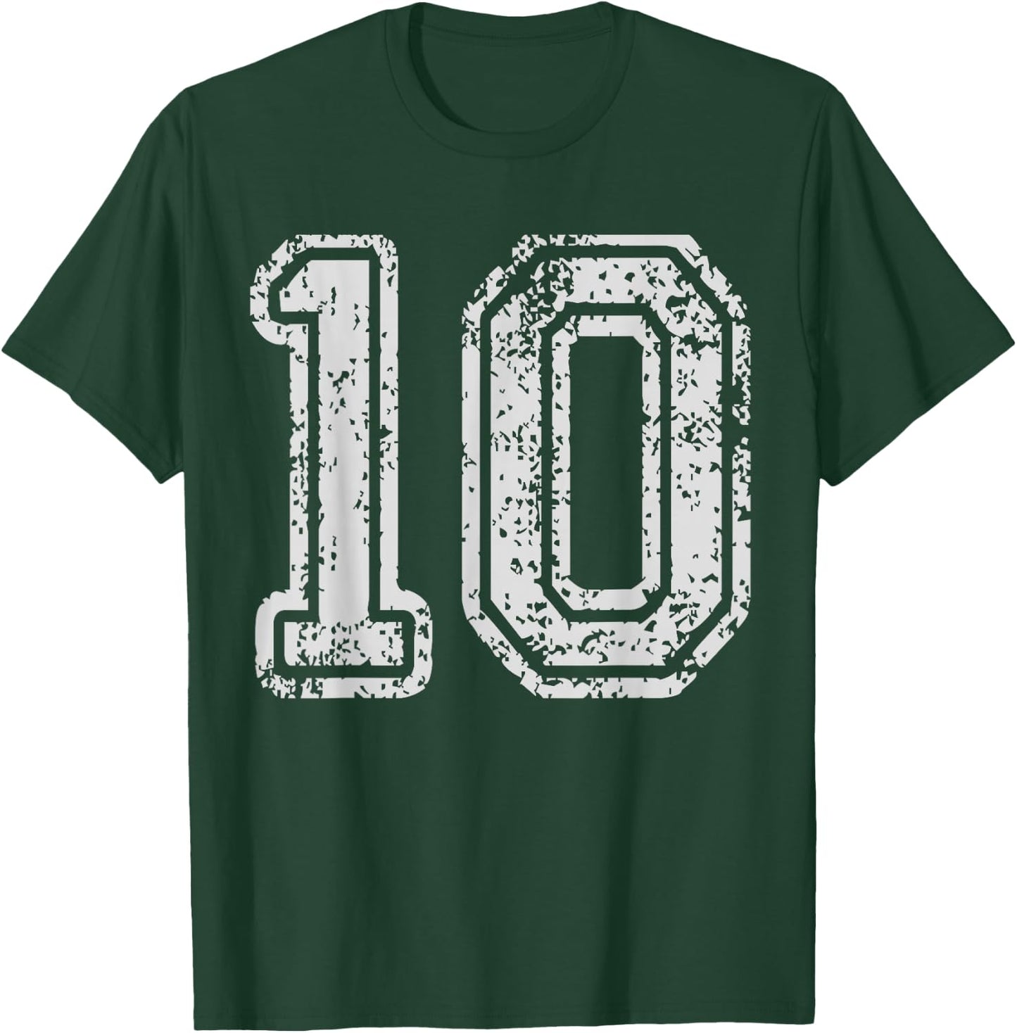 Team Jersey Uniforms Number 10 Ten School Sports Birthdays T-Shirt - T-Shirt | Forest