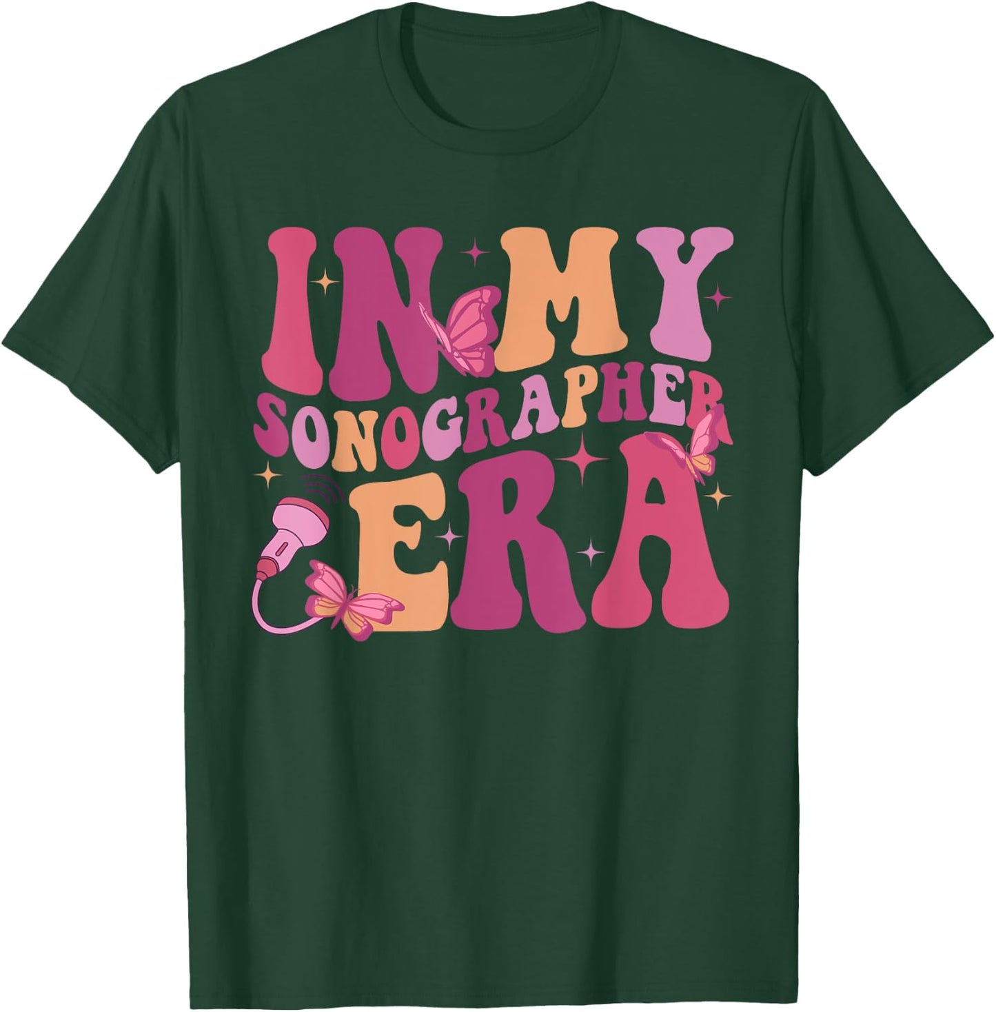 In My Sonographer Era Funny Retro Ultrasound Technologist T-Shirt - T-Shirt | Forest