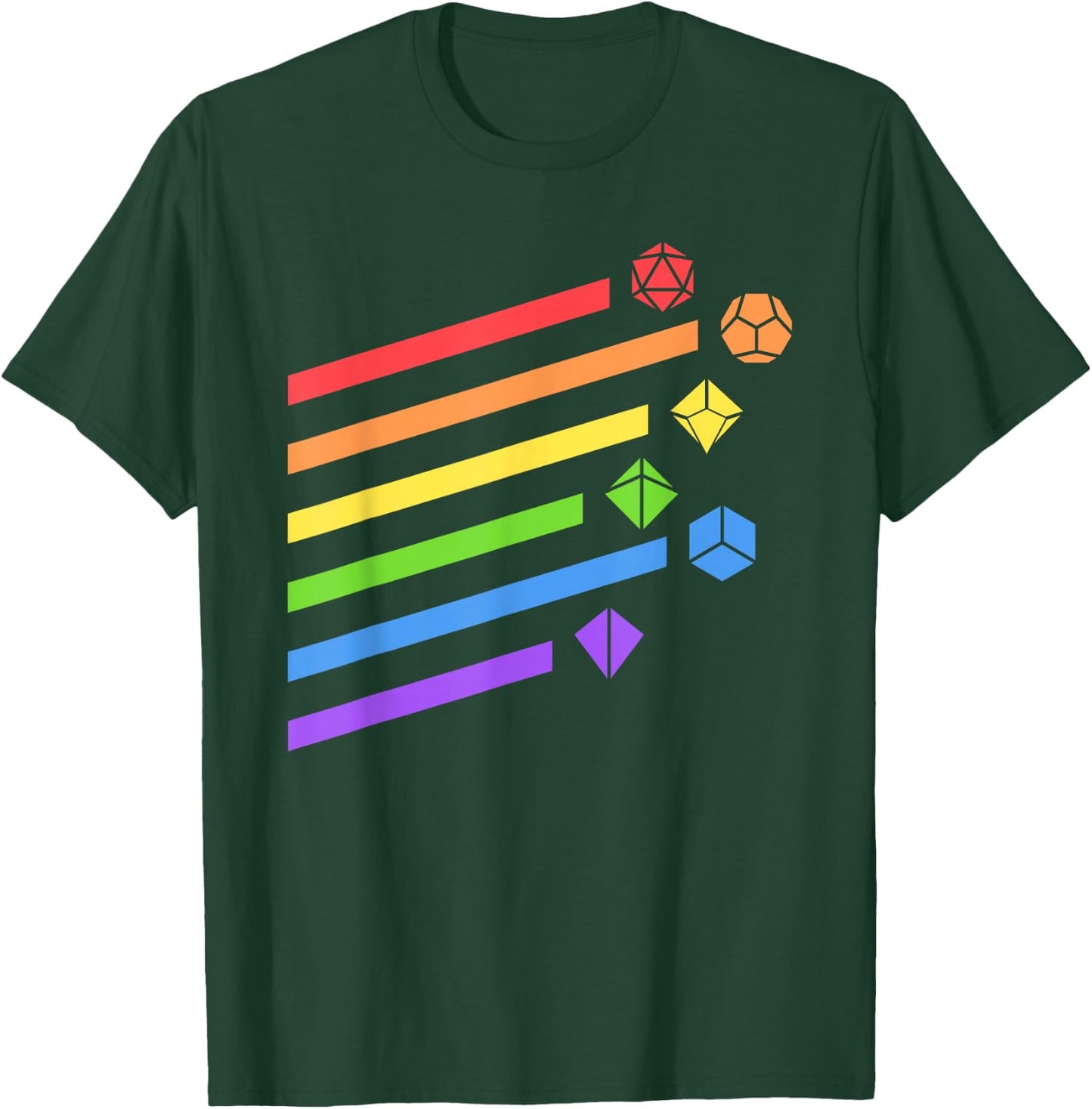 Minimalist Polyhedral Dice Set Colors D20 Collector T-Shirt - T-Shirt | Forest