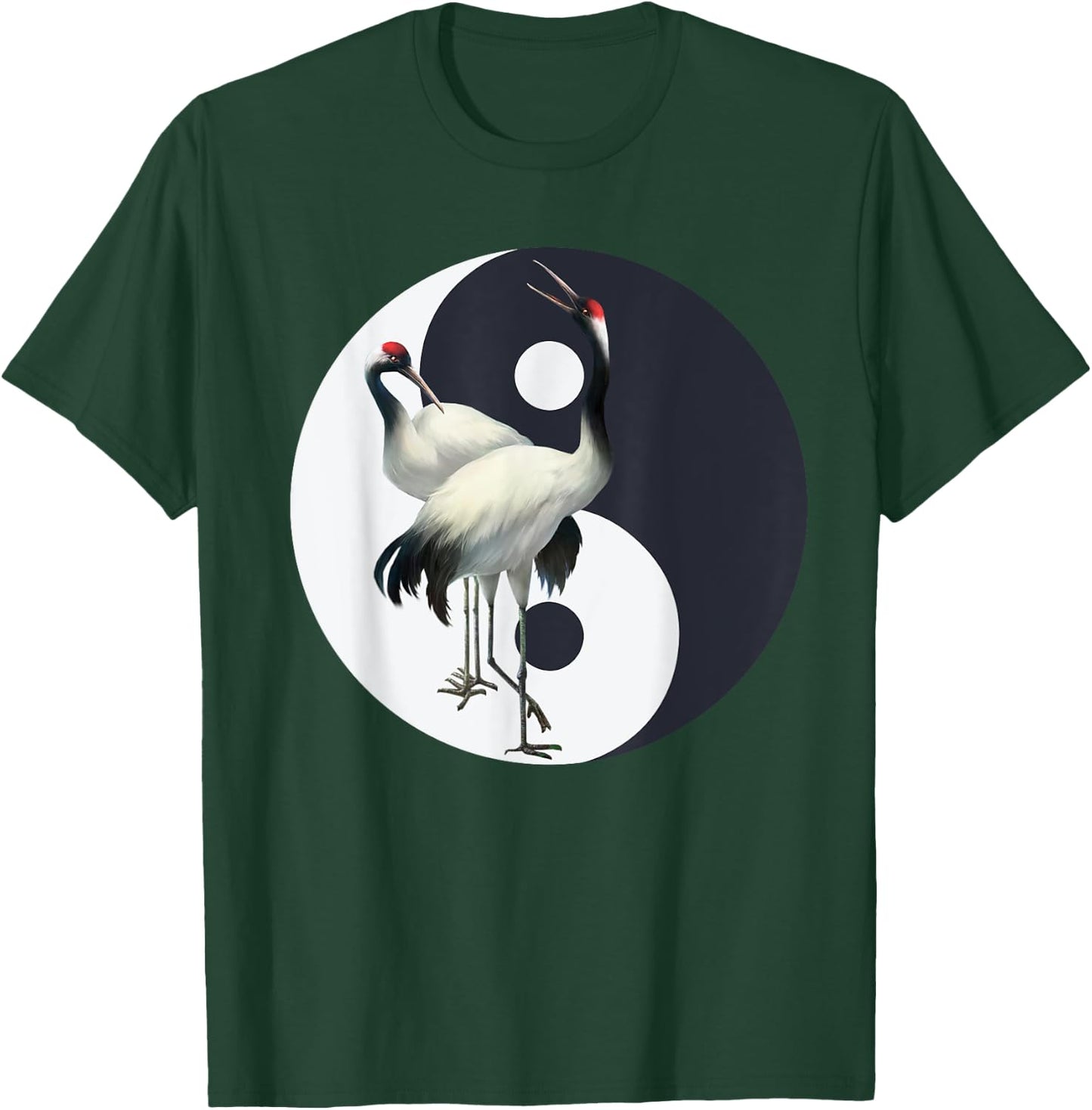 Tai Chi White Crane Yin, Yang, Qi Gong, Chinese White Bird T-Shirt - T-Shirt | Forest