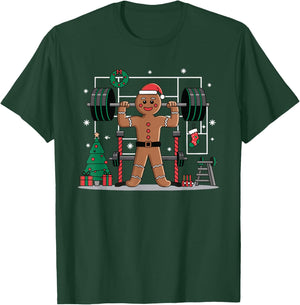 Gingerbread Weightlifting Workout Bodybuilding T-Shirt - T-Shirt | Forest