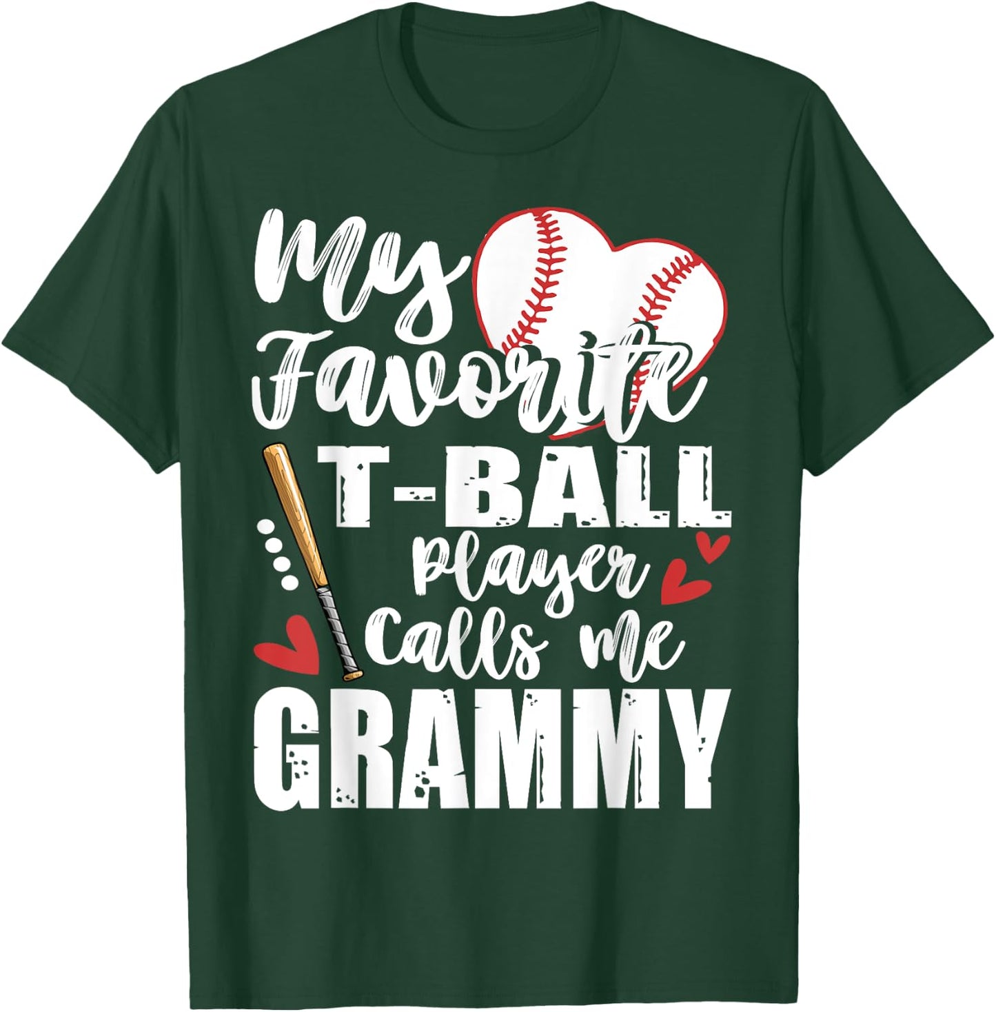 My Favorite T-Ball Player Calls Me Grammy Family Matching T-Shirt - T-Shirt | Forest