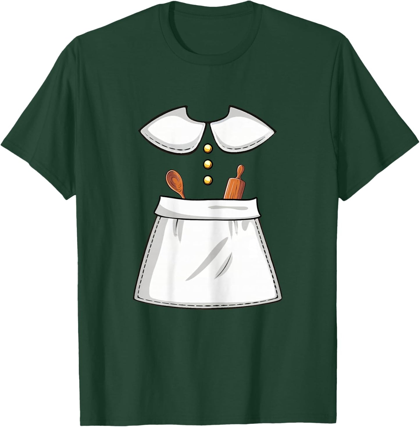 Pilgrim Costume Lady Thanksgiving Turkey Day Women Girls T-Shirt - T-Shirt | Forest