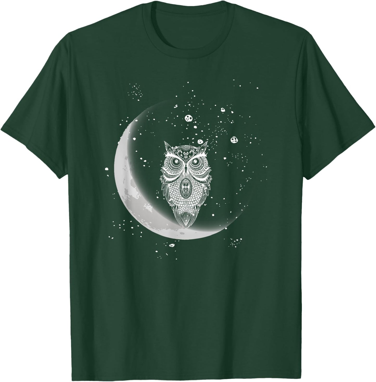 Owls Night Owls Owl At Night On Moon In Night Sky T-Shirt - T-Shirt | Forest