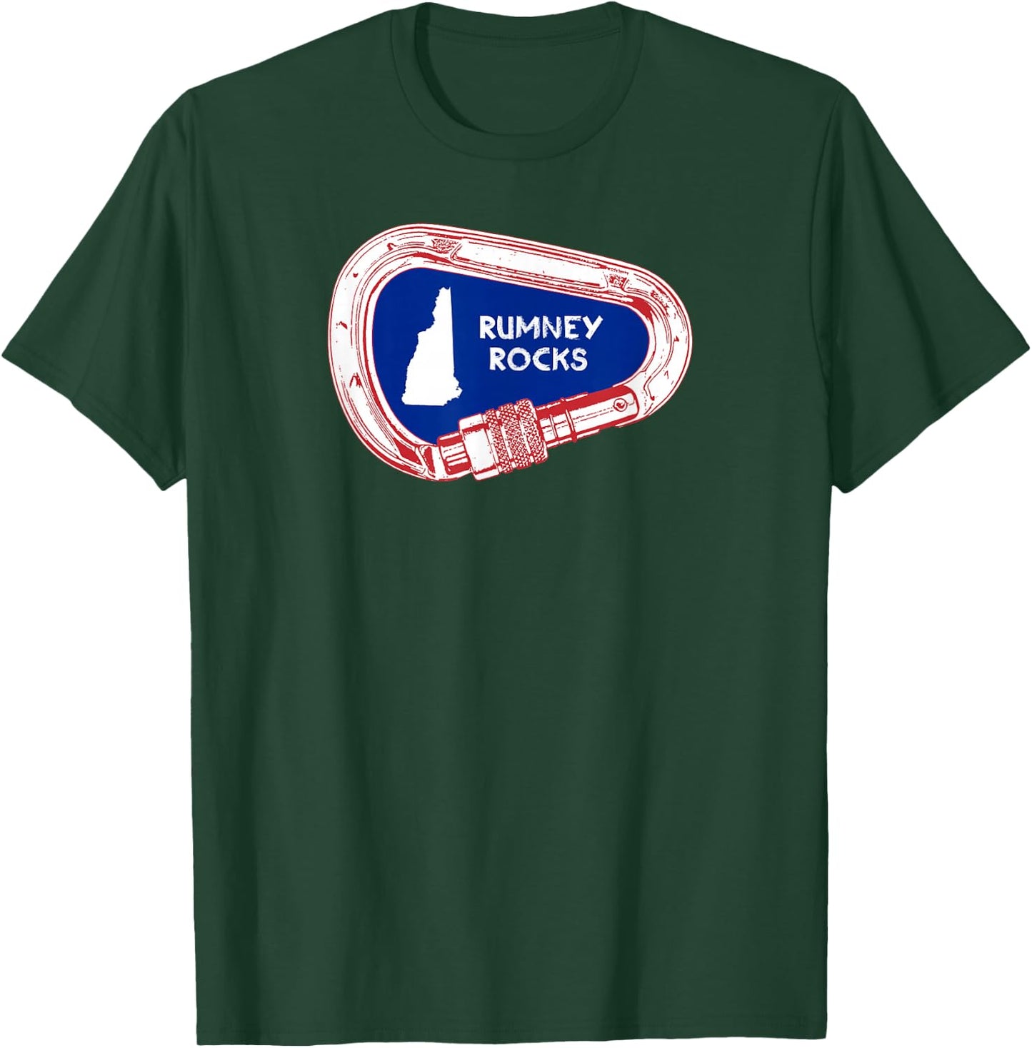 Rumney Rocks Climbing Carabiner T-Shirt - T-Shirt | Forest