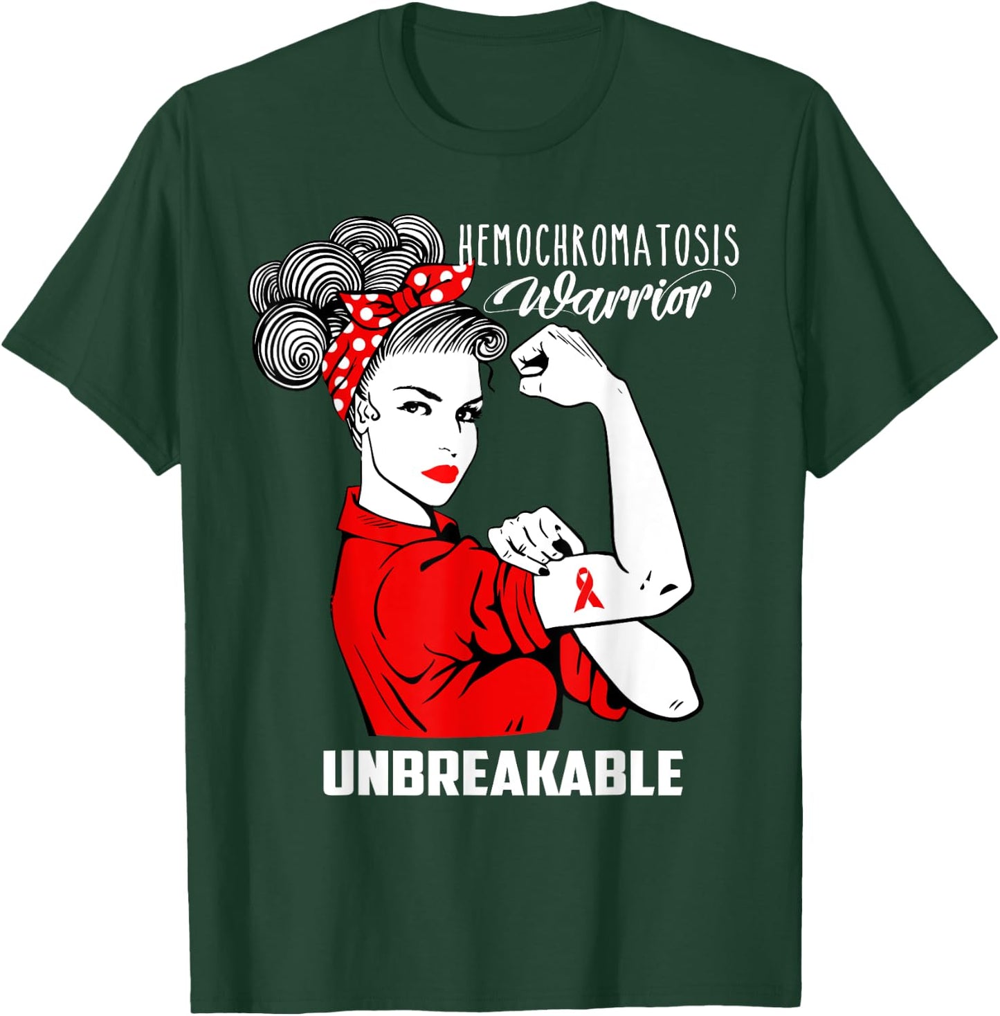 Hemochromatosis Warrior Unbreakable Shirt Awareness Gift T-Shirt - T-Shirt | Forest