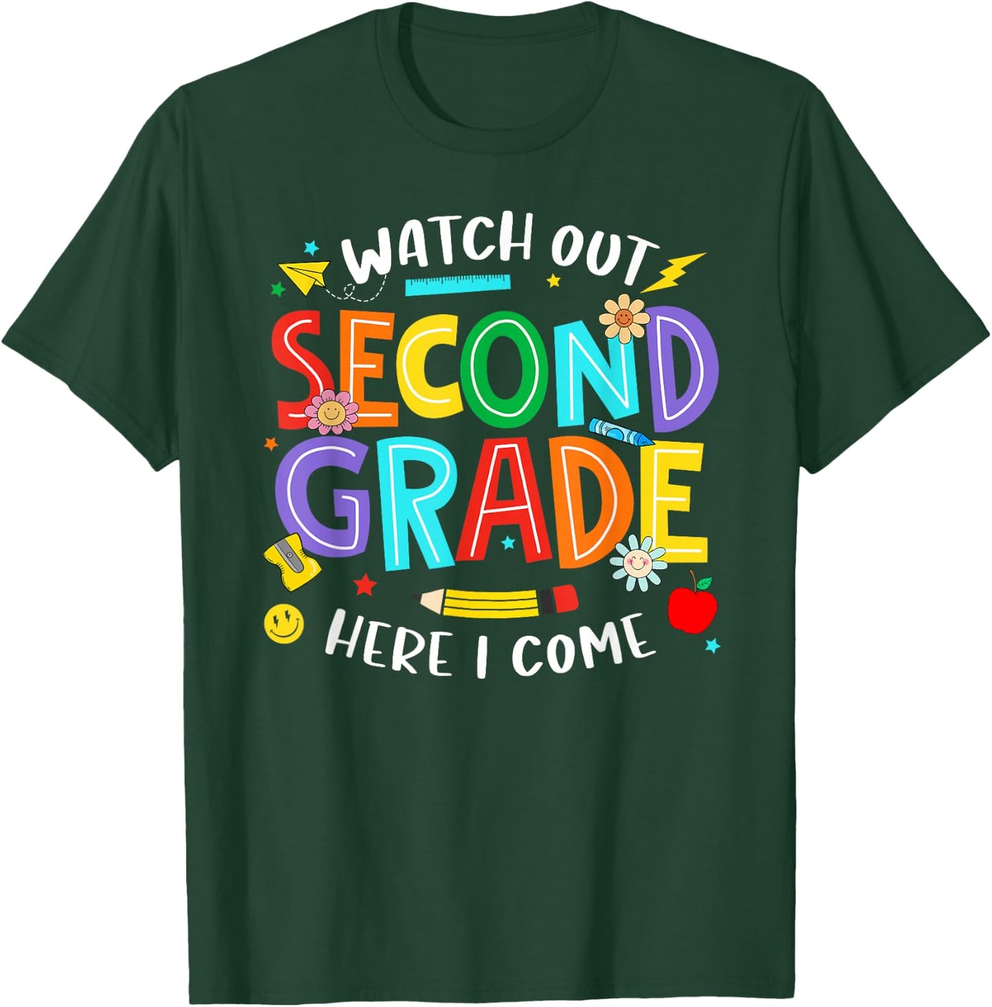 Watch Out Second Grade Here I Come 2nd Grade Back To School T-Shirt - T-Shirt | Forest
