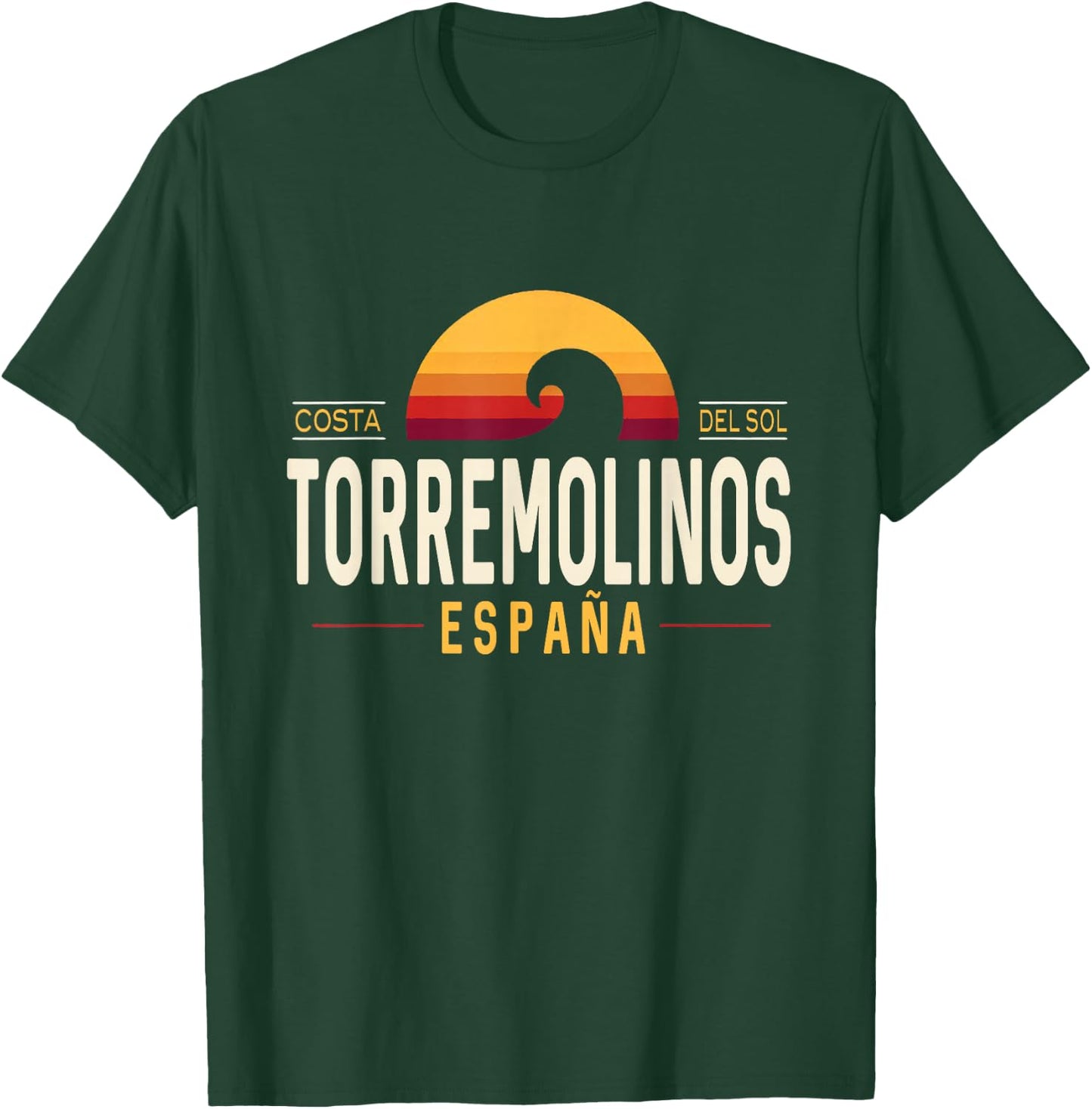 Torremolinos Spain | Torremolinos Costa del Sol España Wave T-Shirt - T-Shirt | Forest
