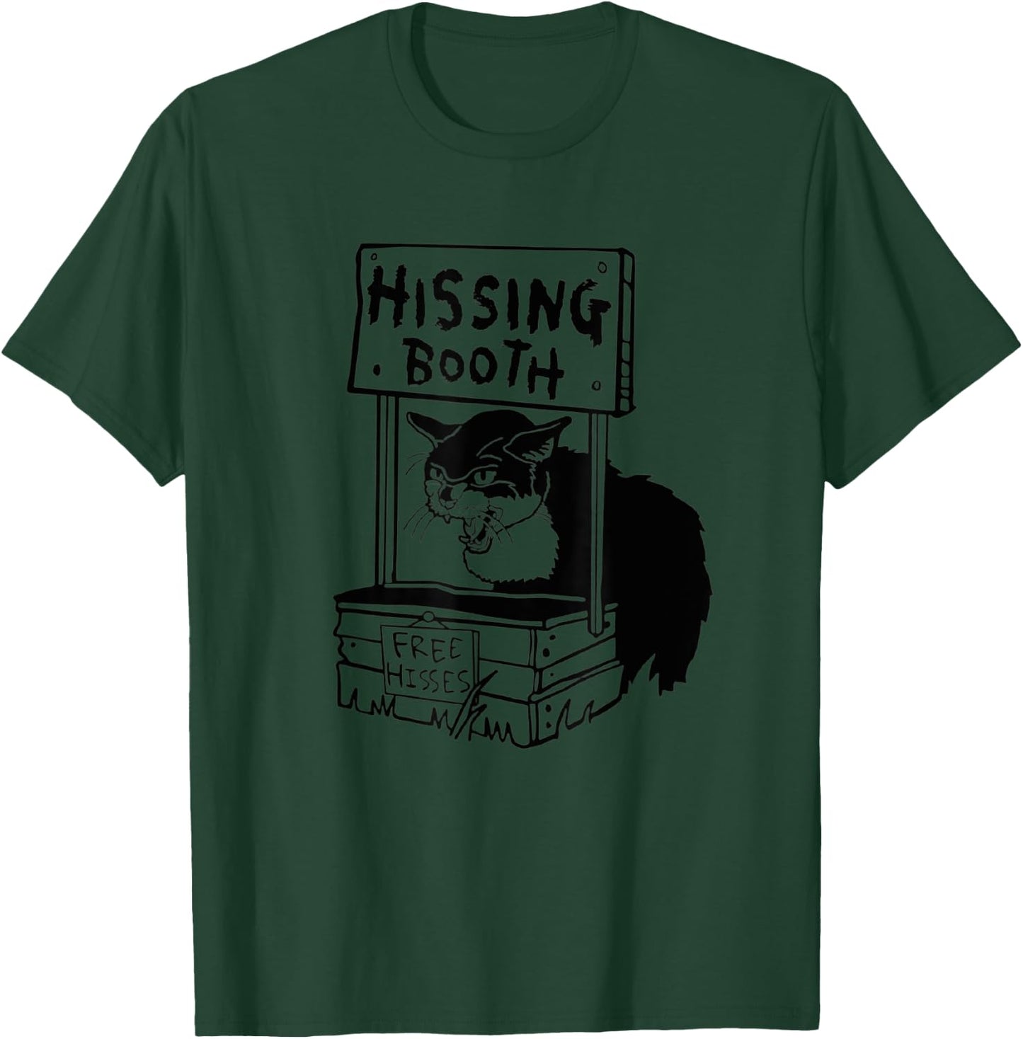 Cat Hissing Booth Black Cat Cute Ktten Cat Lover Funny T-Shirt - T-Shirt | Forest