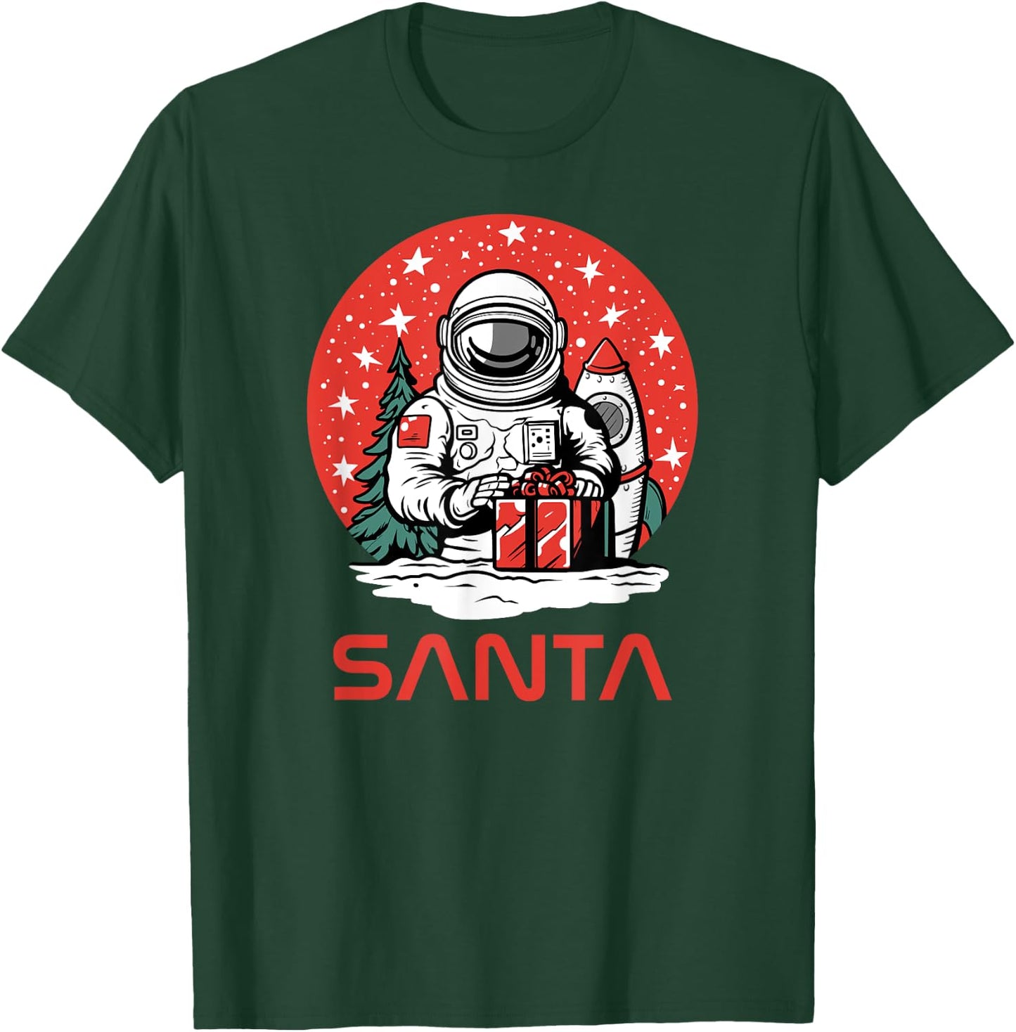 Space Santa Claus Astronaut Cosmos Presents Cool Christmas T-Shirt - T-Shirt | Forest