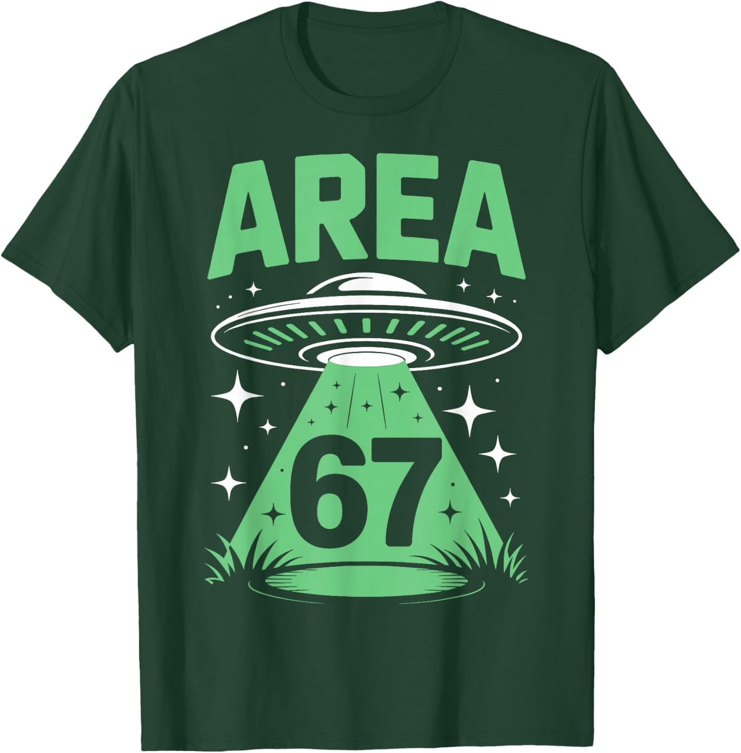 Funny Area 67 UFO Alien Six Seven Meme Gen Alpha Slang Kids T-Shirt - T-Shirt | Forest
