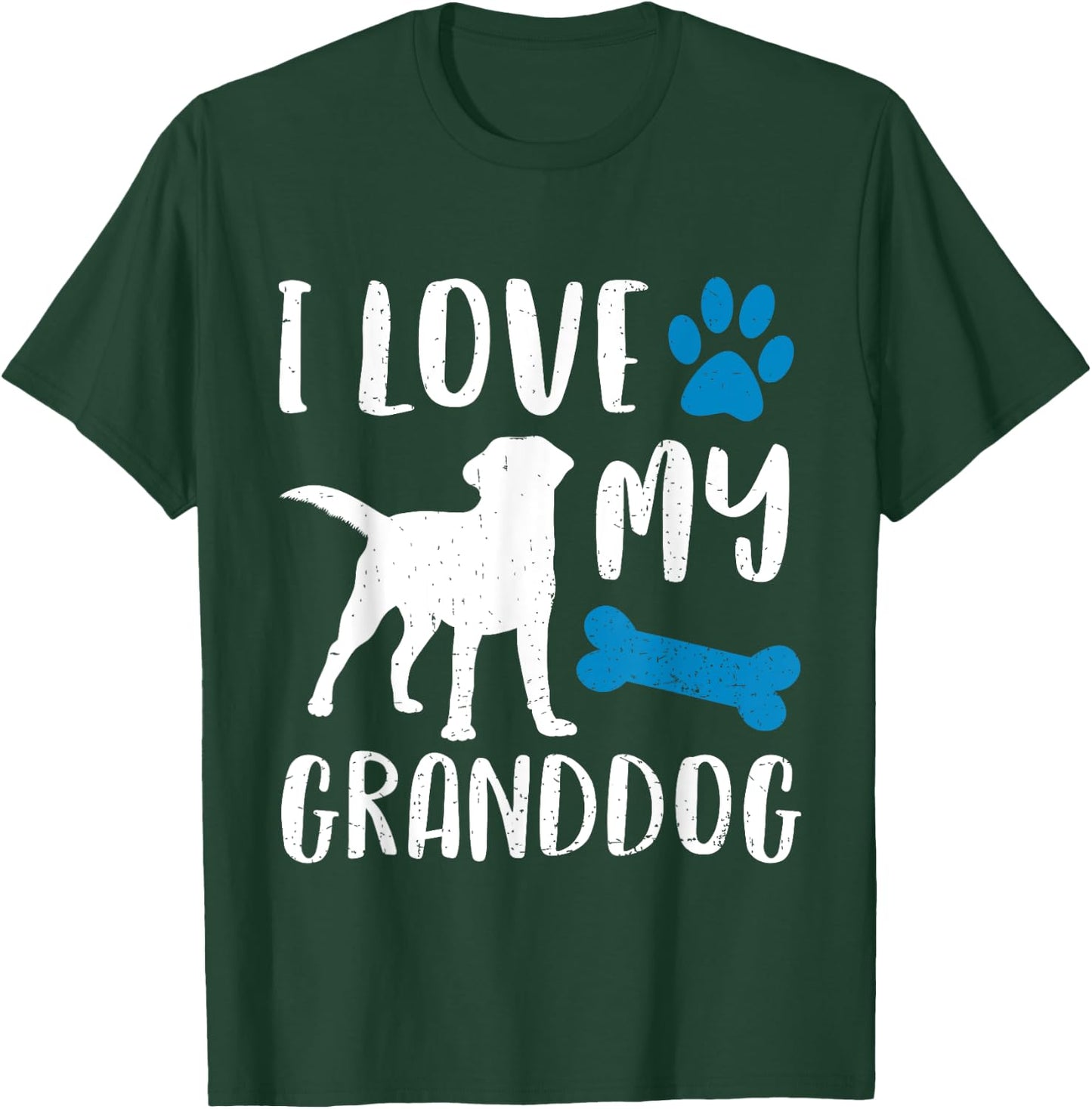 I Love My Granddog Shirt Labrador Retriever Dog Grandma Gift Women Girls Kids T-Shirt - T-Shirt | Forest