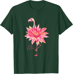 Pink Flamingo Strike a Pose T-Shirt - T-Shirt | Forest