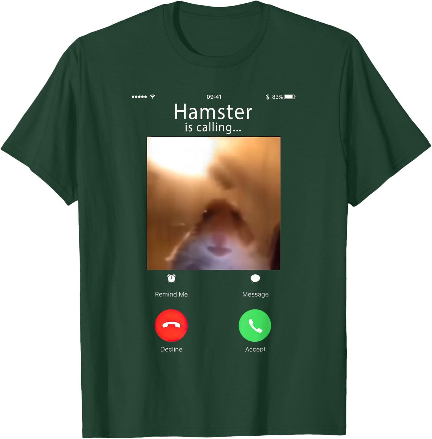 dank Meme Hamster Staring Front Camera Hamster Calling T-Shirt - T-Shirt | Forest