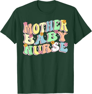 Mother Baby Nurse Floral Nursing Student Nurse Mother's Day T-Shirt - T-Shirt | Forest