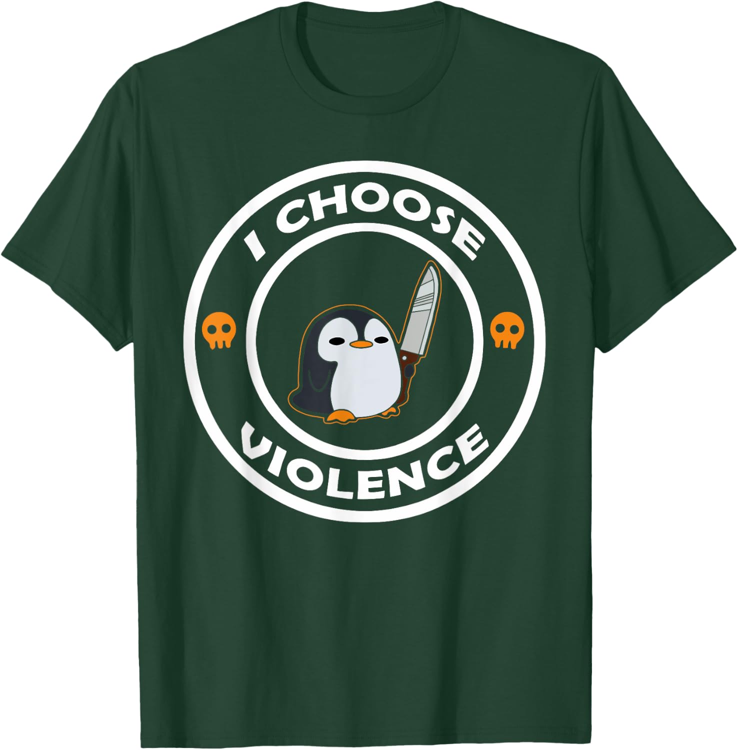 I Choose Violence Funny Animals Cute Penguin T-Shirt - T-Shirt | Forest