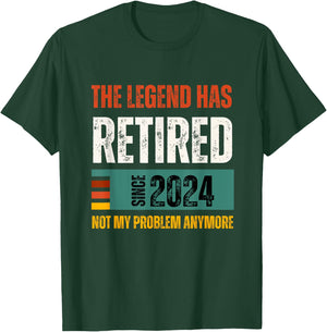 Funny Retro Retirement 2024 | The Legend Has Retired Gifts T-Shirt - T-Shirt | Forest