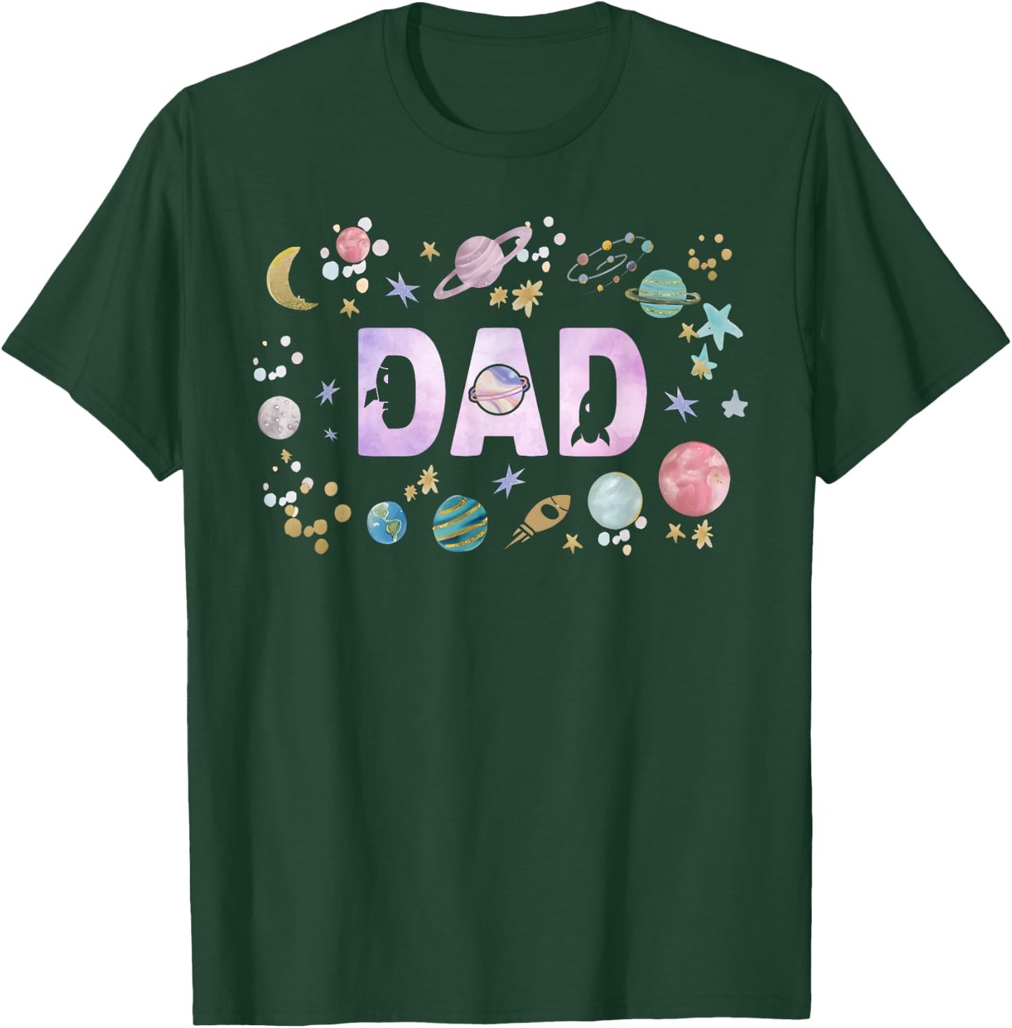 Dad Outer Space Galaxy Birthday Girl 1st Trip Around The Sun T-Shirt - T-Shirt | Forest