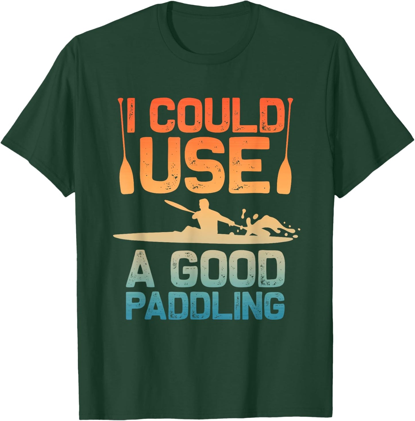 Cute Kayak Art Women Kayaking Kayaker Paddling Kayak T-Shirt - T-Shirt | Forest